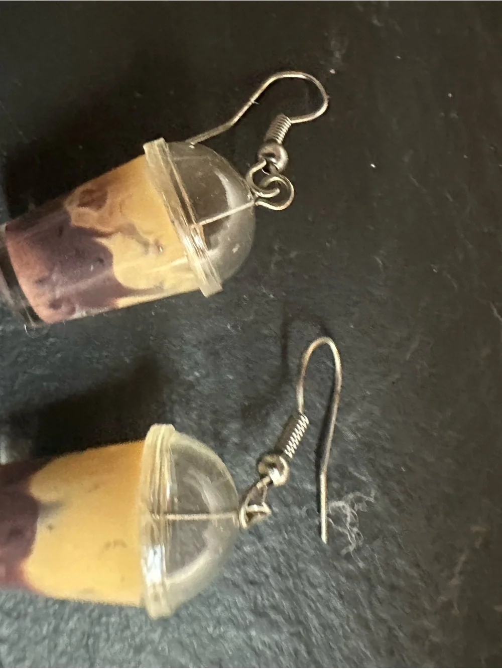 3D Harajuku Shrimp Pho Noodle Bowl & Iced Coffee Latte Drop Earrings Duo